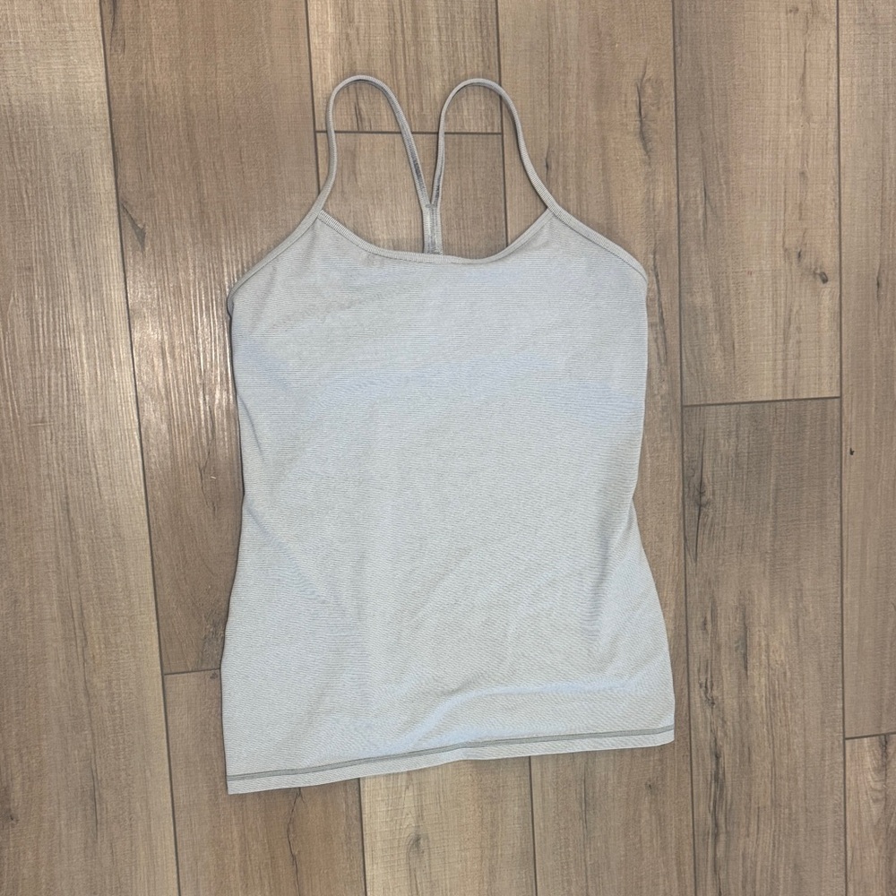 Lululemon Athletica Soft Gray Striped Camisole